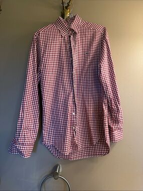 Vineyard Vines Red and White Gingham Dress Shirt